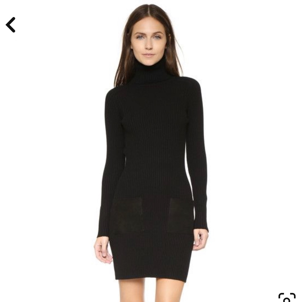 Milly Turtleneck Wool Grey Dress
